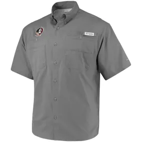 Columbia Men's Seminole Logo Tamiami Short Sleeve Shirt - Charcoal