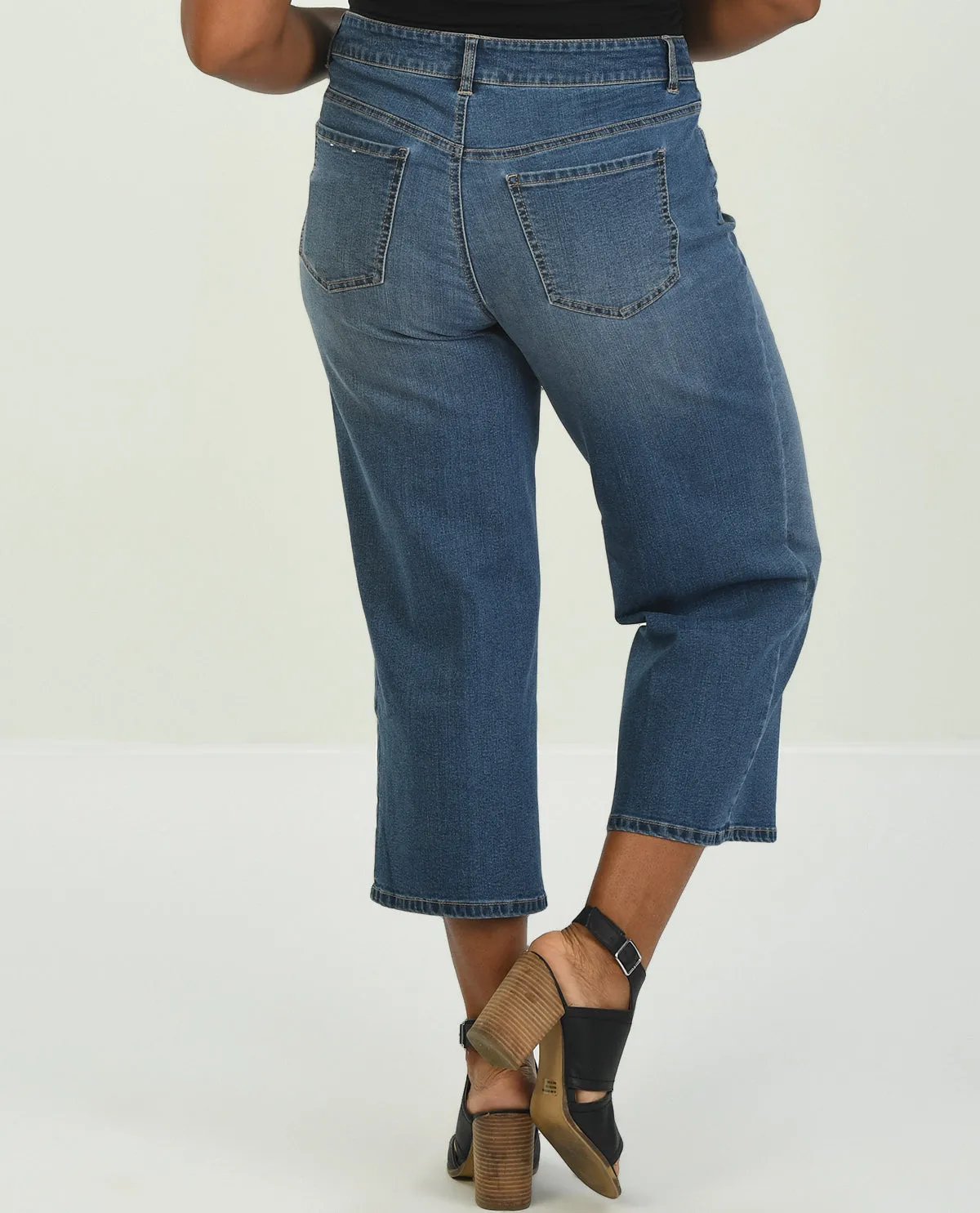 D Jeans Plus Recycled Wide Leg Ankle Jean