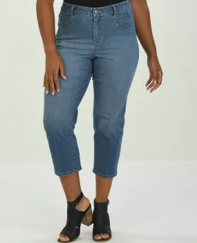 D Jeans Plus Straight Leg Ankle Jean with Pockets