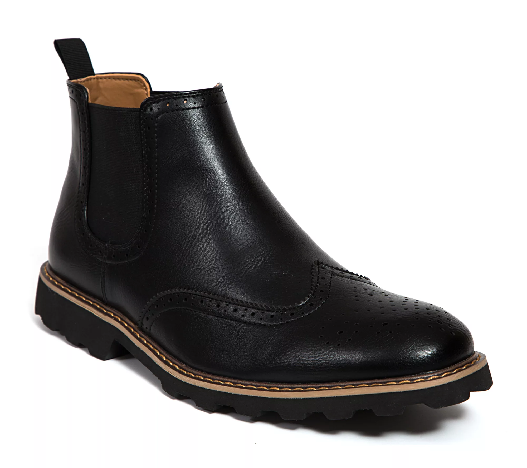 Deer Stags Men's Brayden Wingtip Lug Sole Chelsea Boot