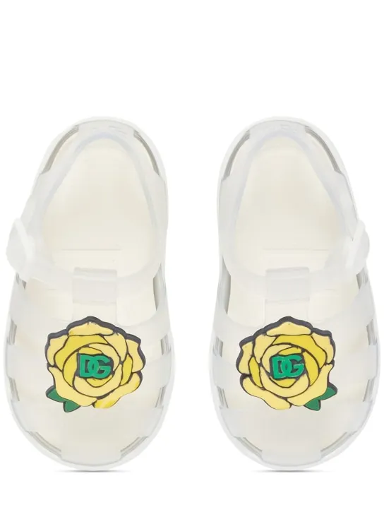 Dolce&Gabbana   Logo Flower jelly sandals 