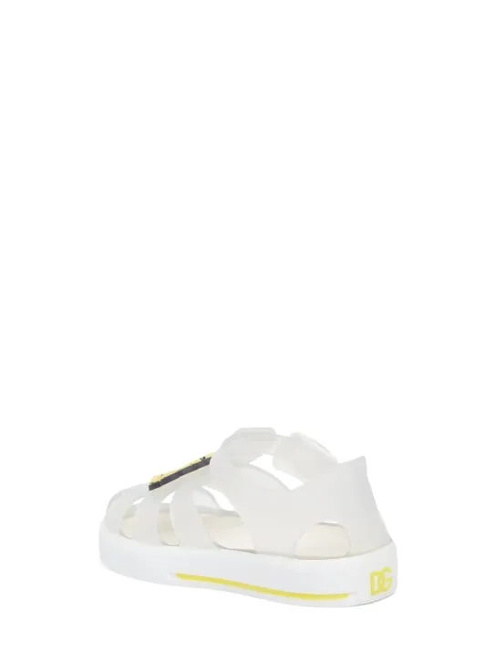 Dolce&Gabbana   Logo Flower jelly sandals 