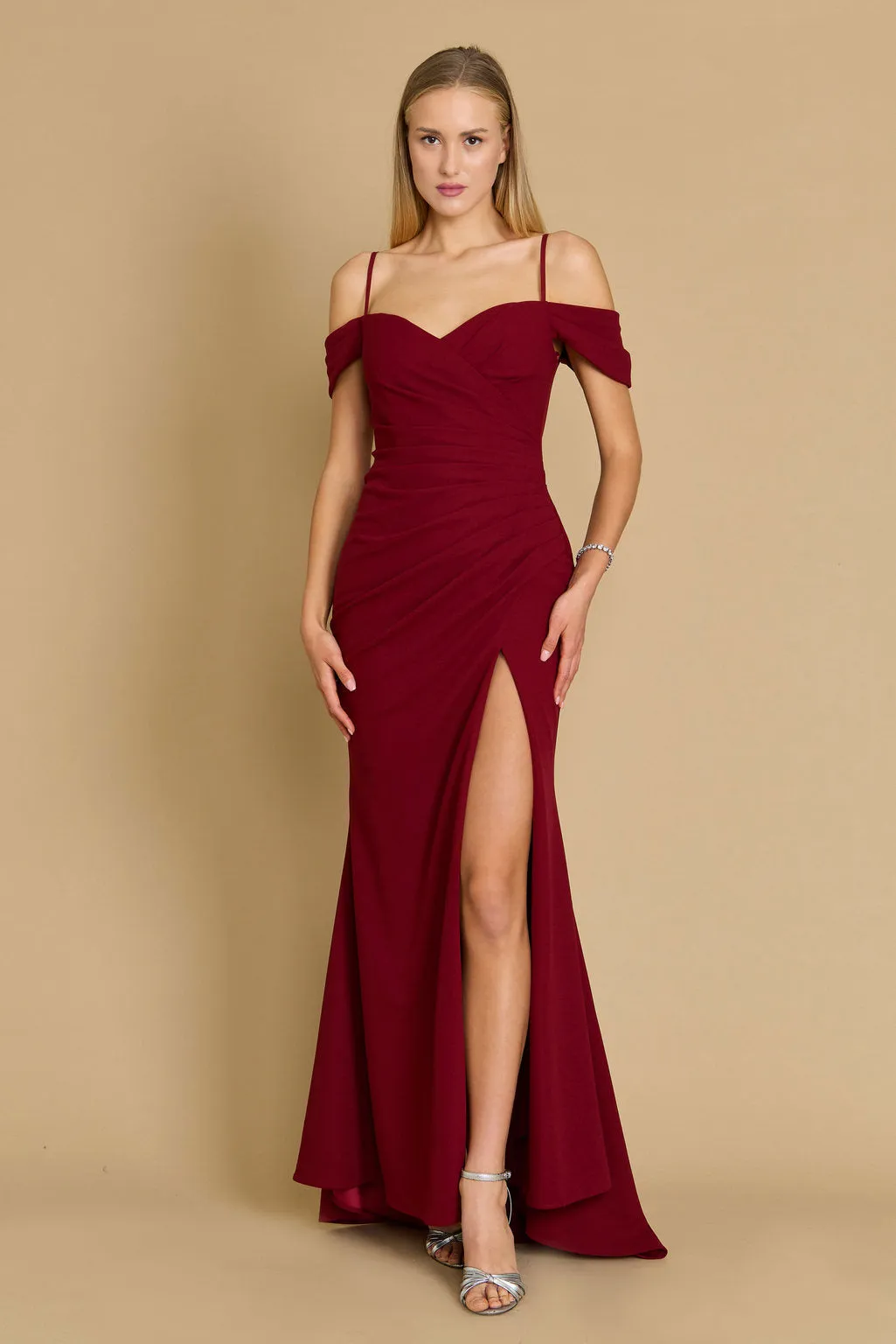 Dylan & Davids Long Formal Off The Shoulder Wrap Evening Dress