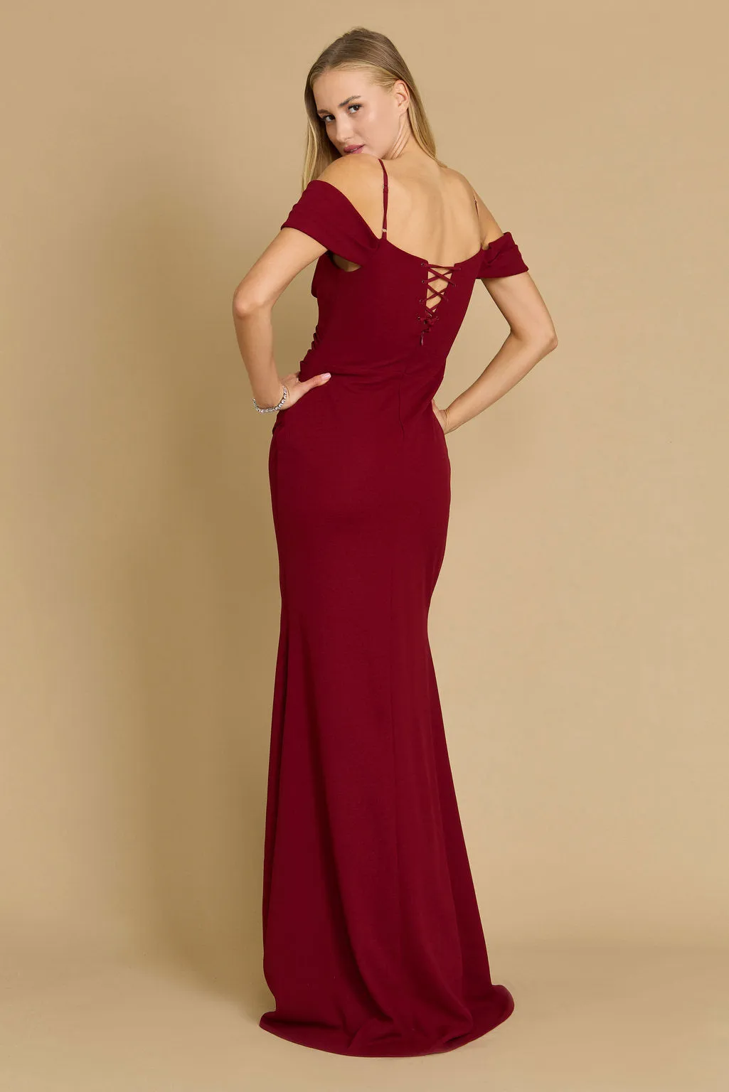 Dylan & Davids Long Formal Off The Shoulder Wrap Evening Dress