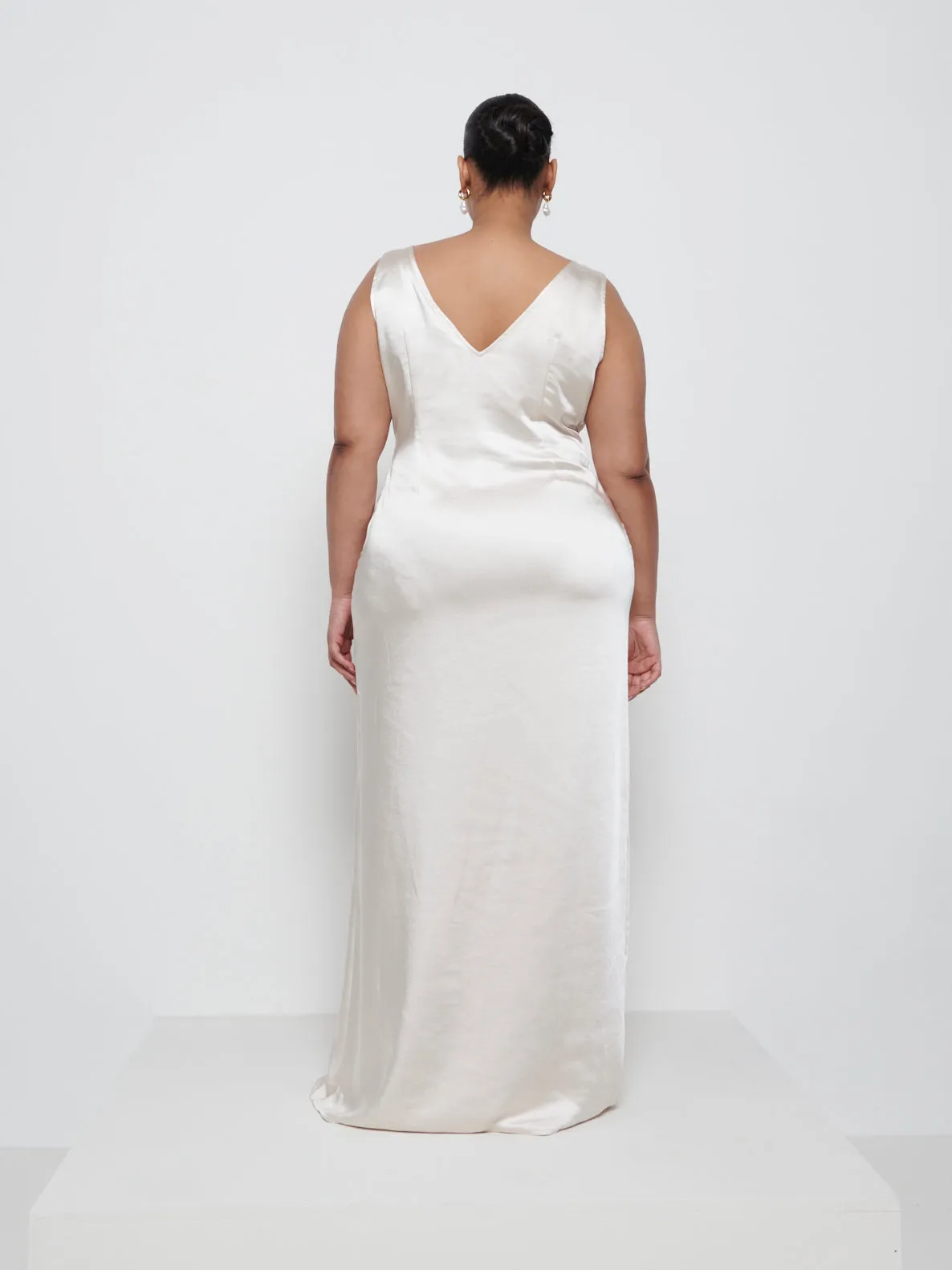 Esmee Wrap Maxi Bridesmaid Dress Curve - Champagne