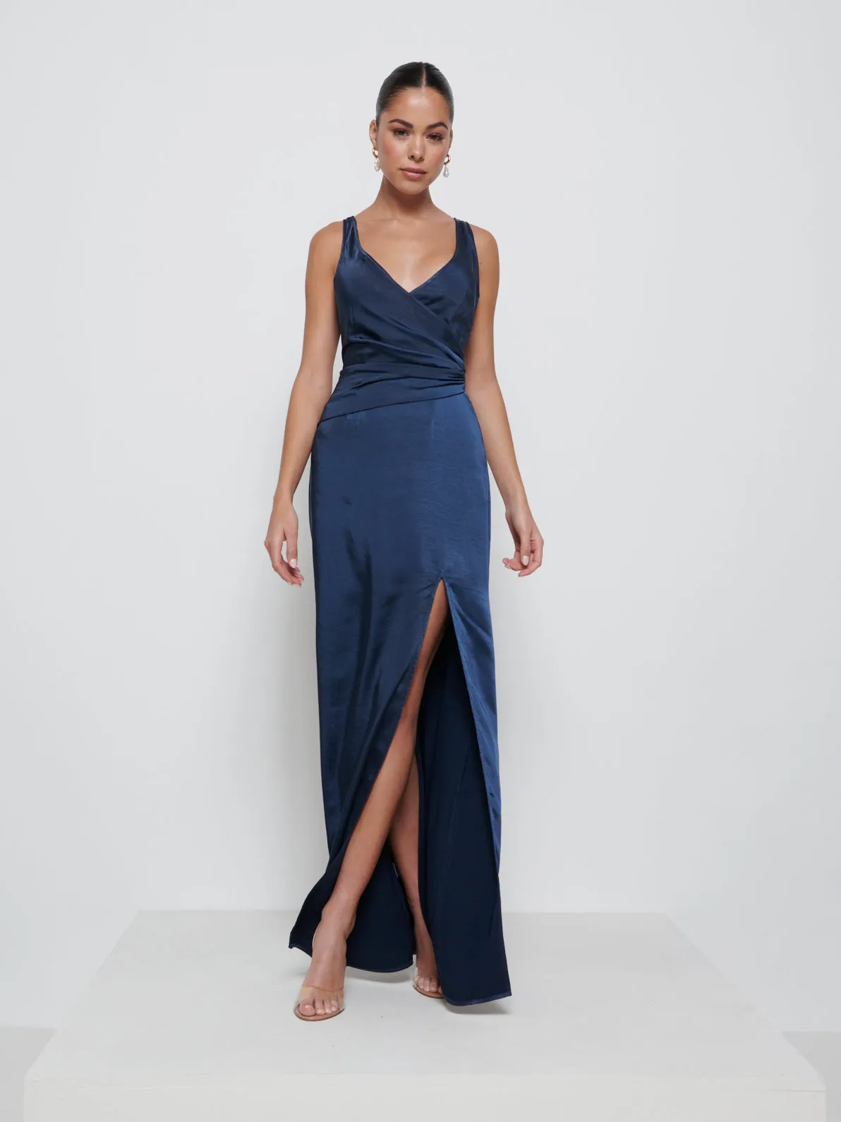 Esmee Wrap Maxi Bridesmaid Dress - Navy