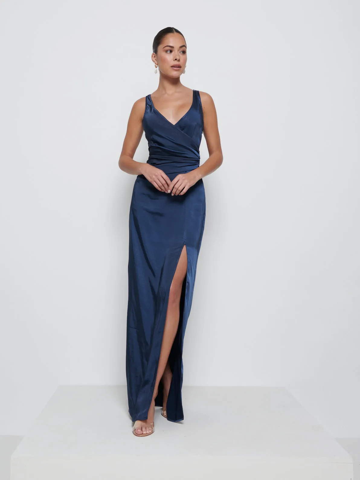 Esmee Wrap Maxi Bridesmaid Dress - Navy