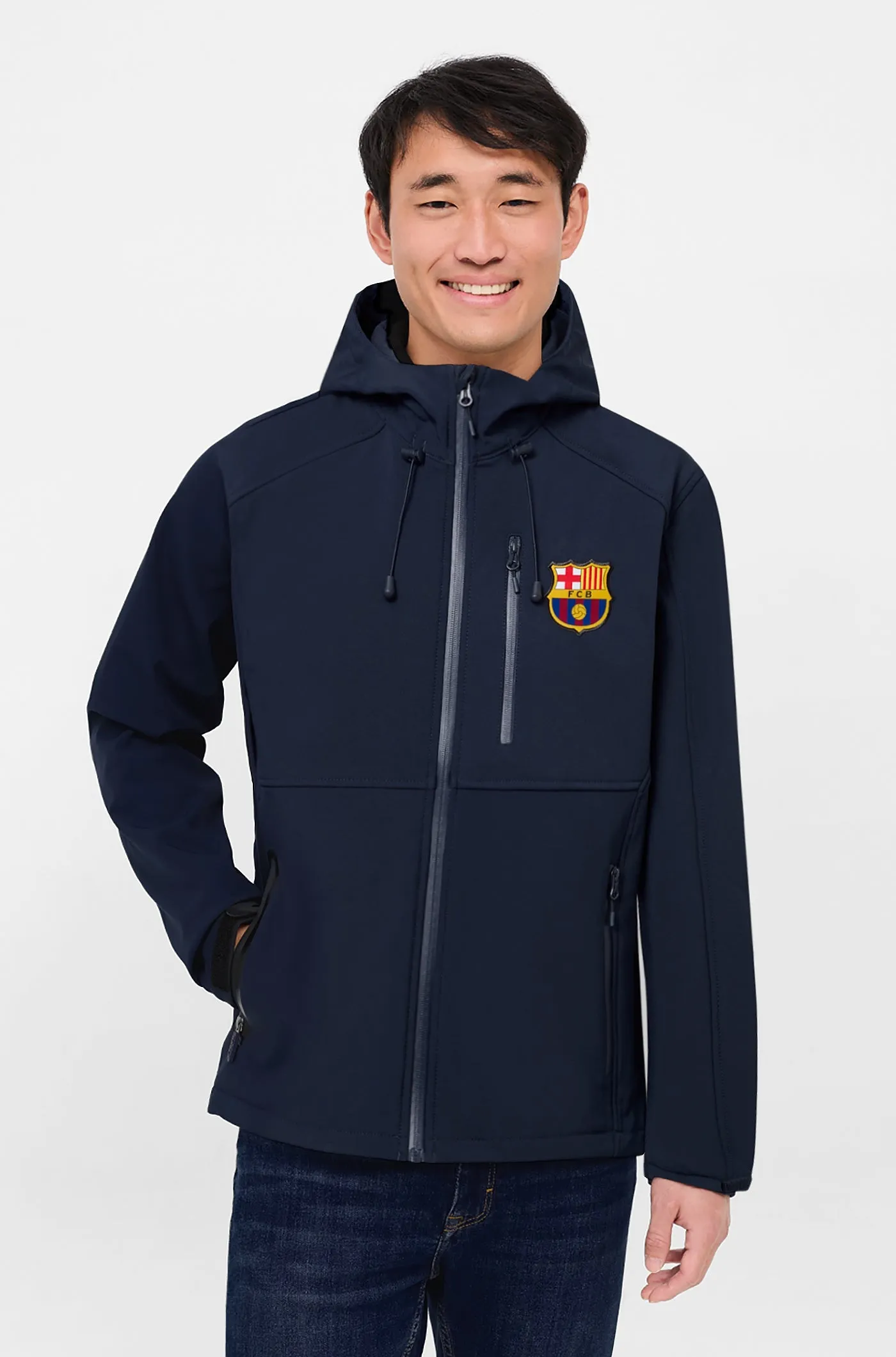 FC Barcelona Hooded blue softshell jacket