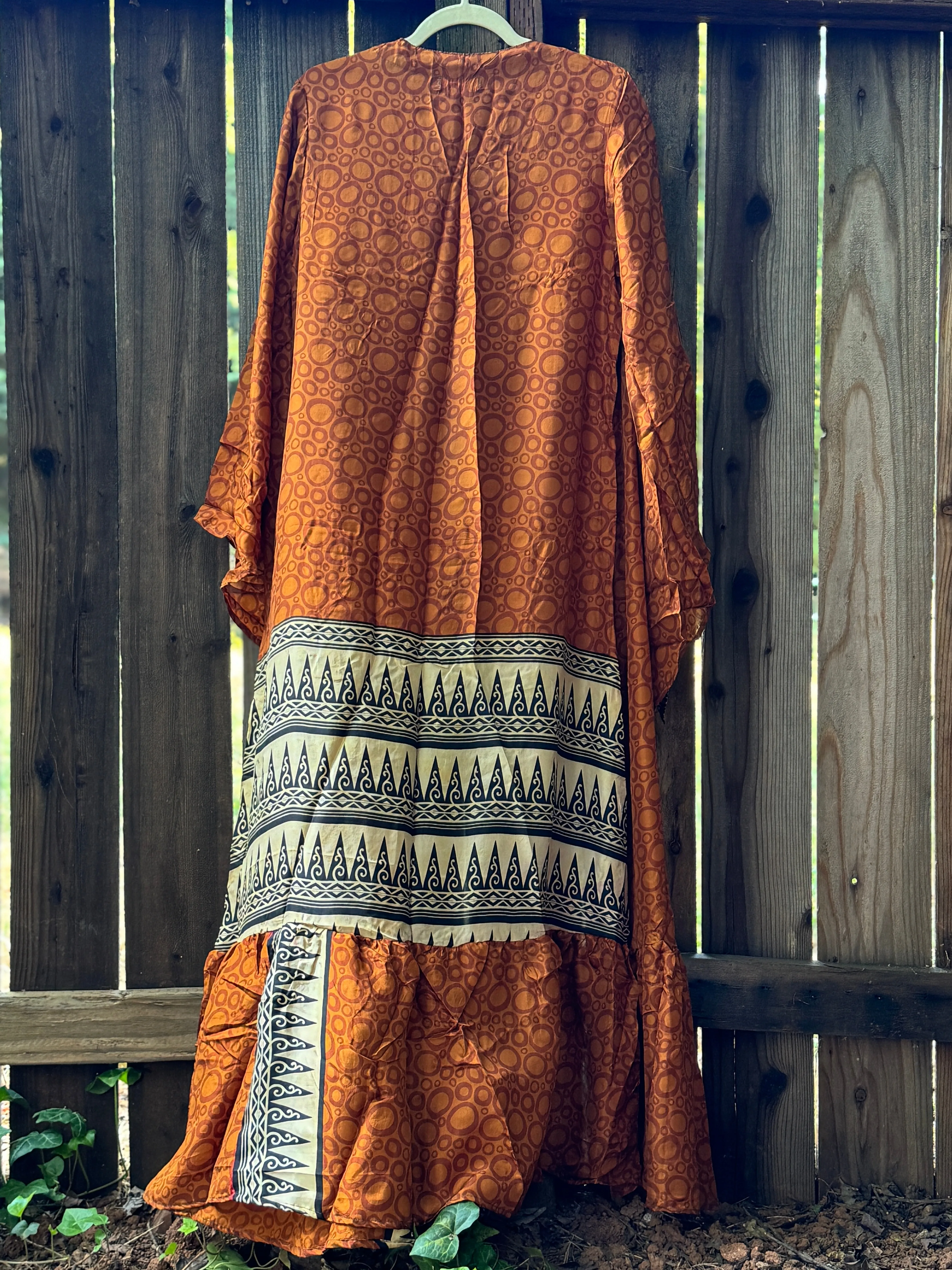 Femme Kimono Wrap Dress- Chai Tea - L