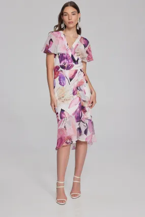 Floral V-neck Wrap Dress Style 241732