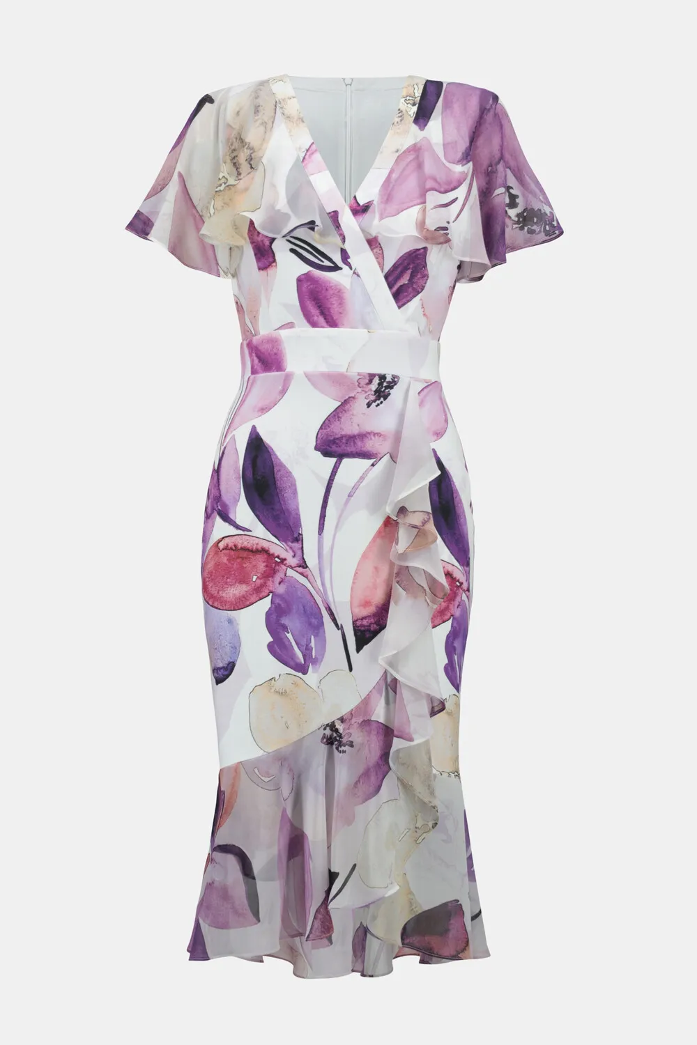 Floral V-neck Wrap Dress Style 241732