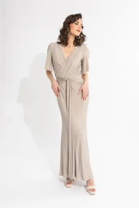 Formal V-neck Wrap Dress Style 231749