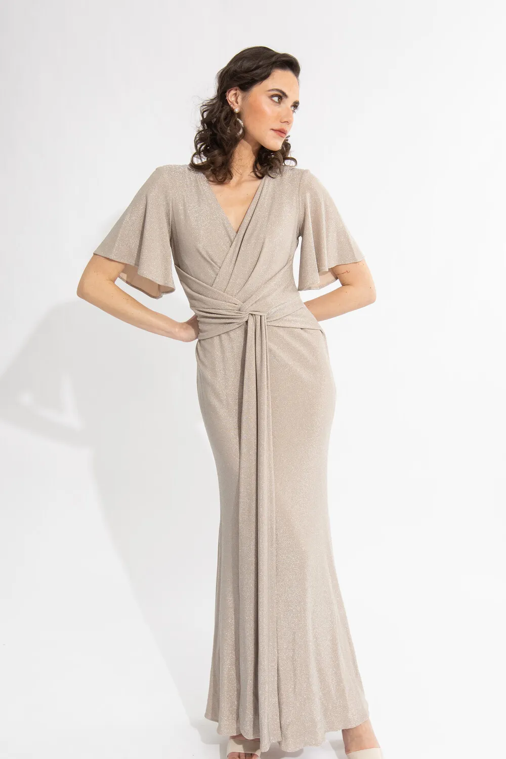 Formal V-neck Wrap Dress Style 231749