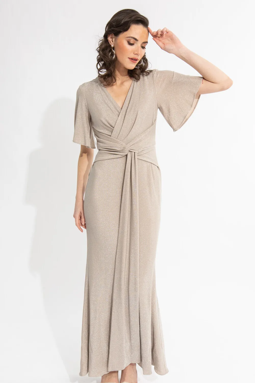 Formal V-neck Wrap Dress Style 231749