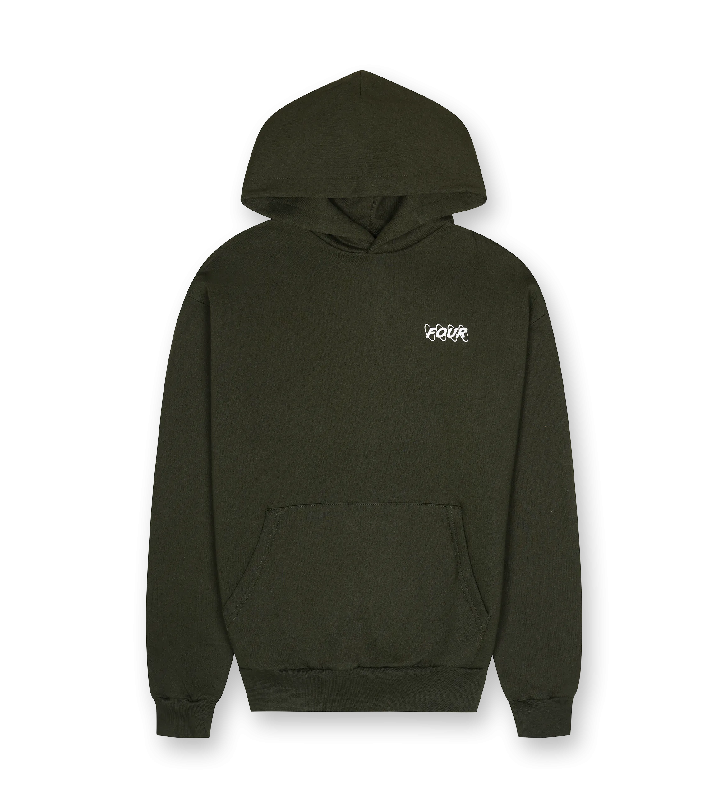 FOUR    Circles Logo Hoodie Army Green