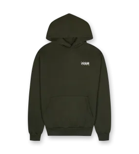 FOUR    Circles Logo Hoodie Army Green