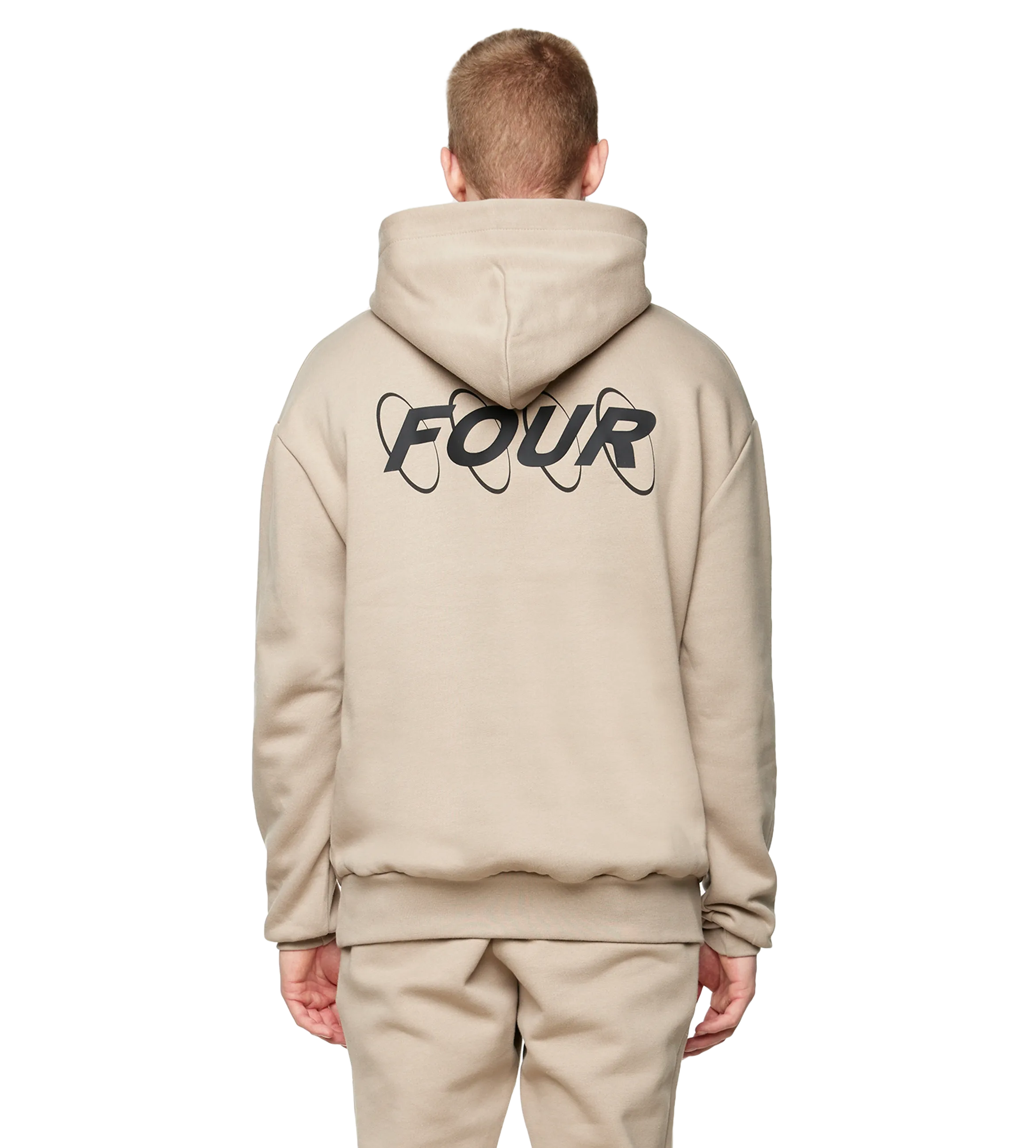 FOUR    Circles Logo Hoodie Vintage Khaki