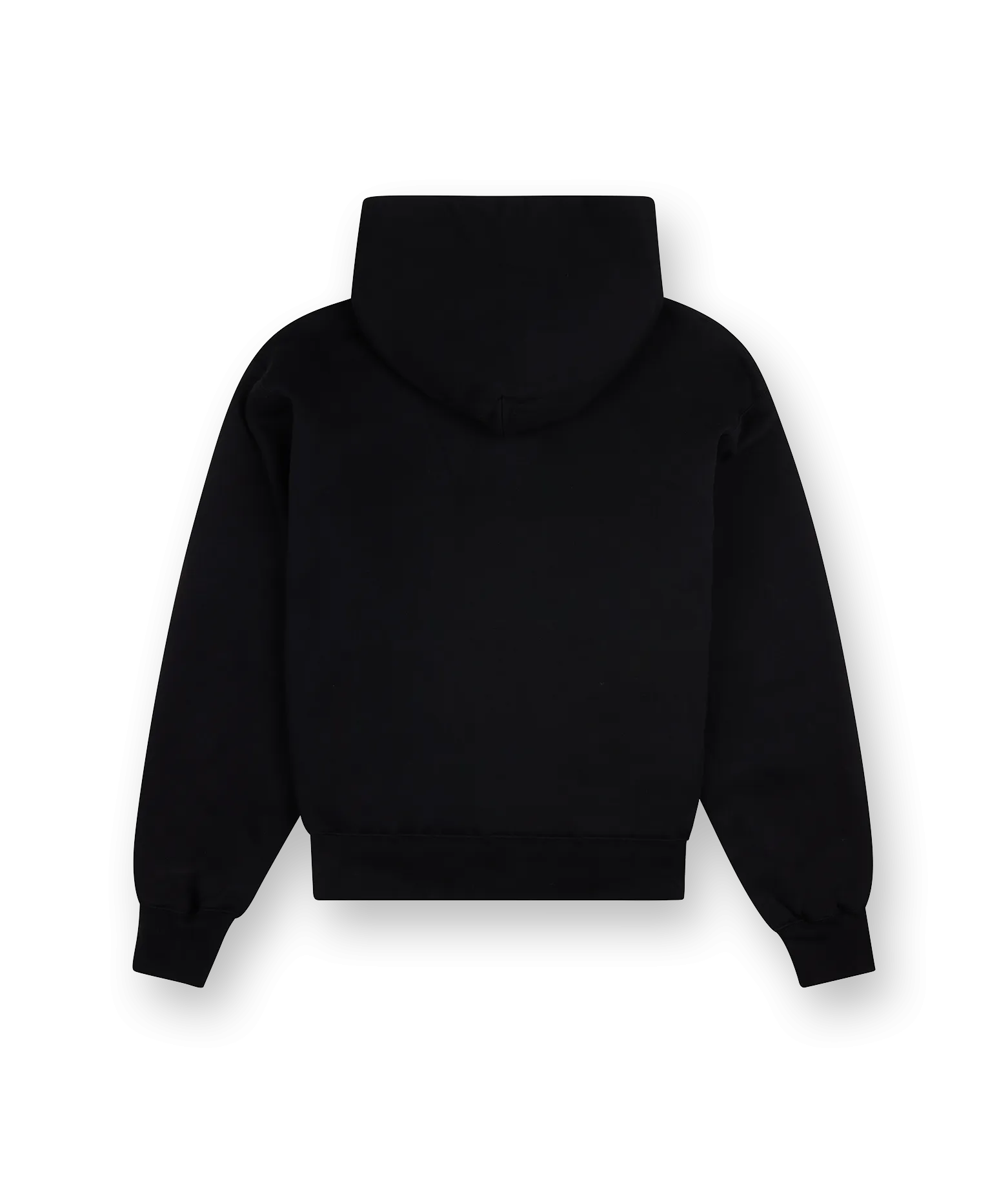 FOUR    Double Layered Hoodie Logo Embroidery All Black