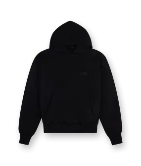 FOUR    Double Layered Hoodie Logo Embroidery All Black