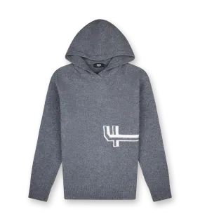 FOUR    Knitted Hoodie Dark Grey