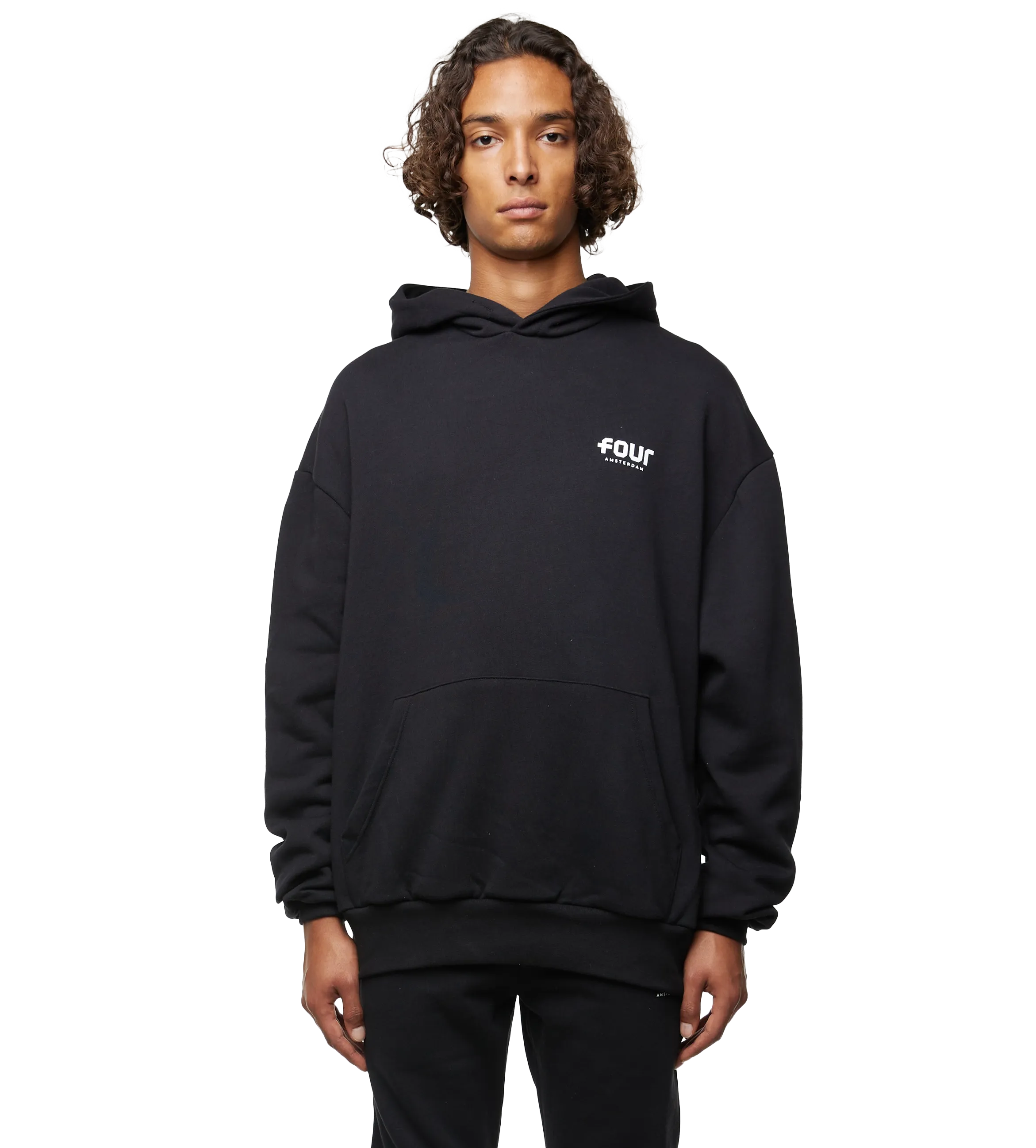 FOUR    Logo Hoodie Black