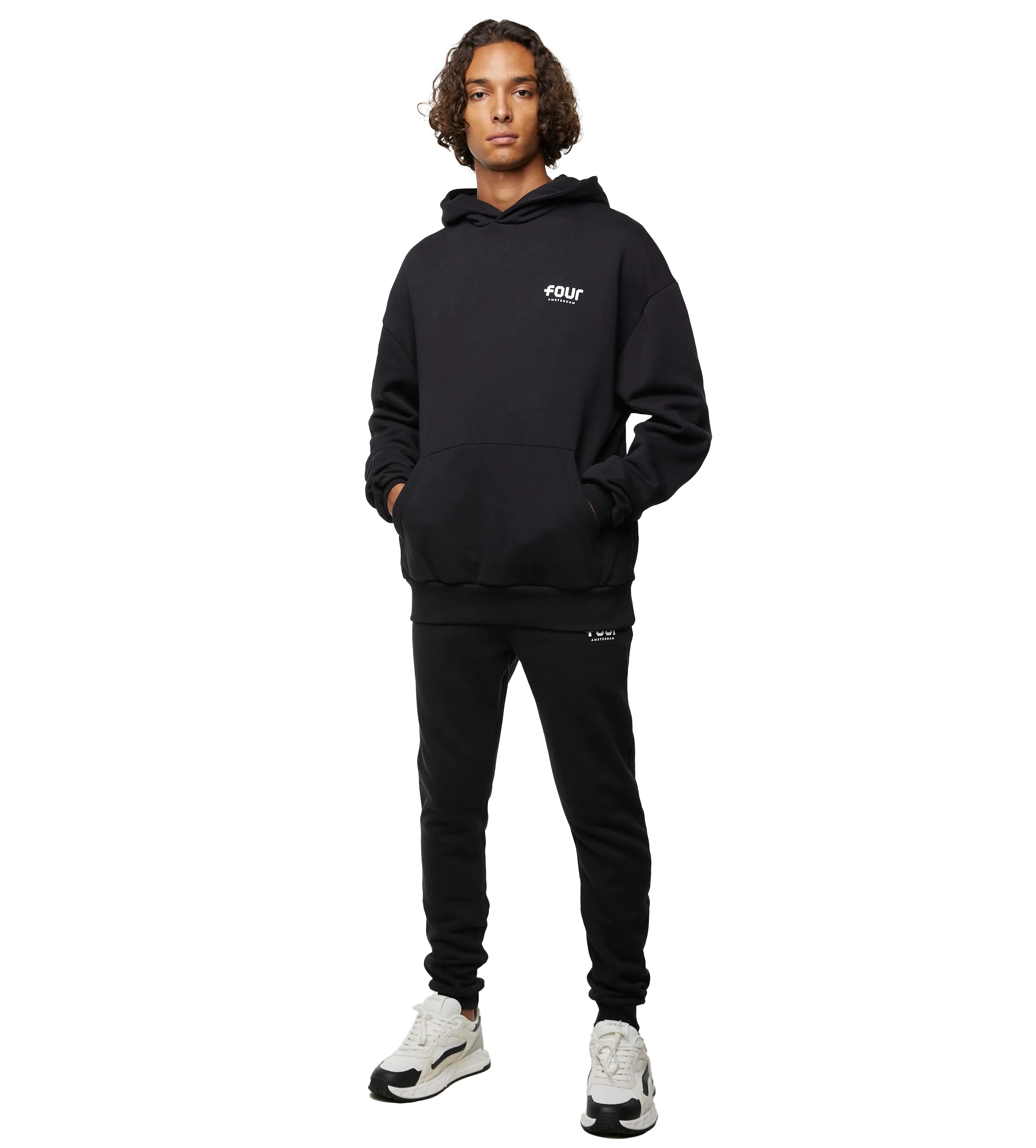 FOUR    Logo Hoodie Black