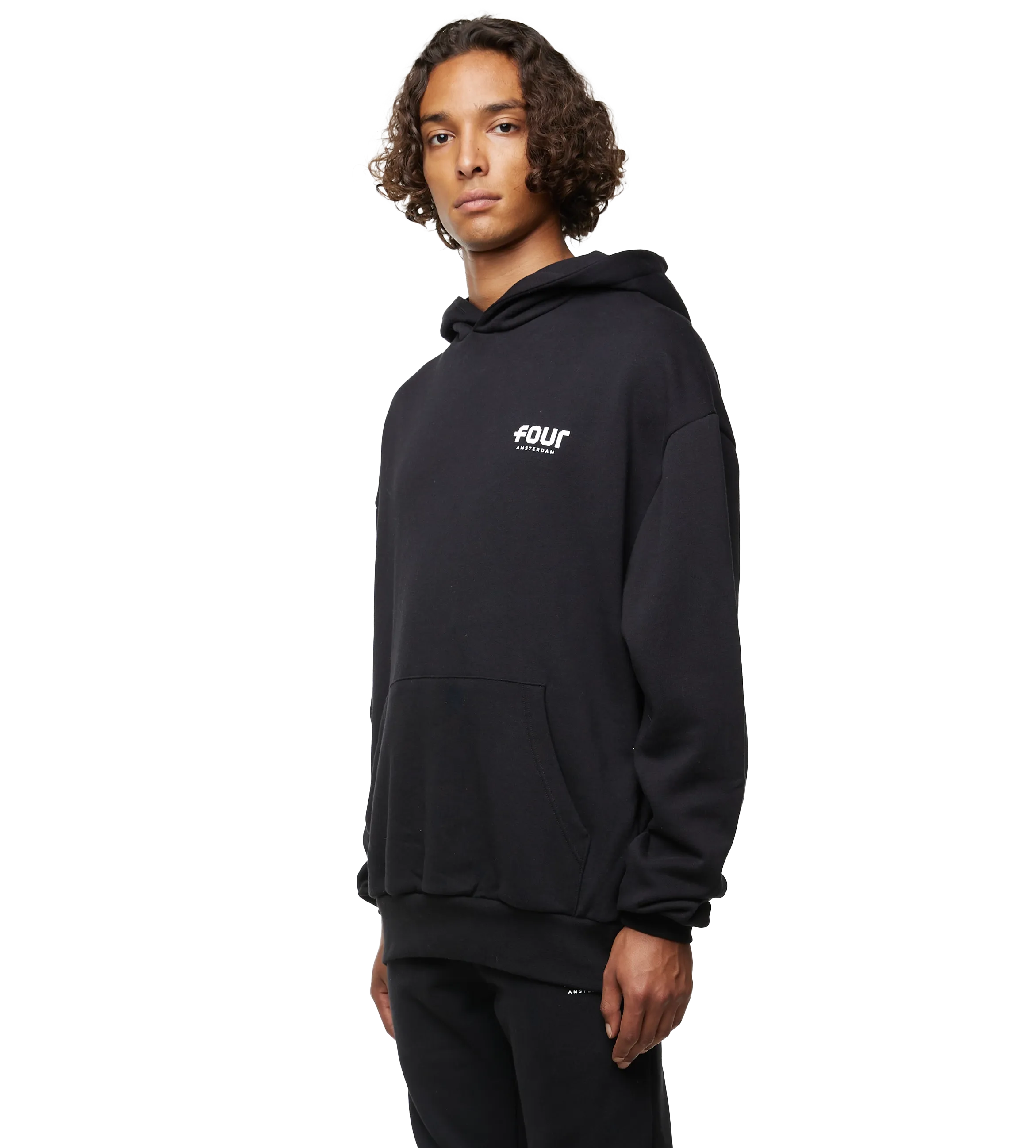 FOUR    Logo Hoodie Black