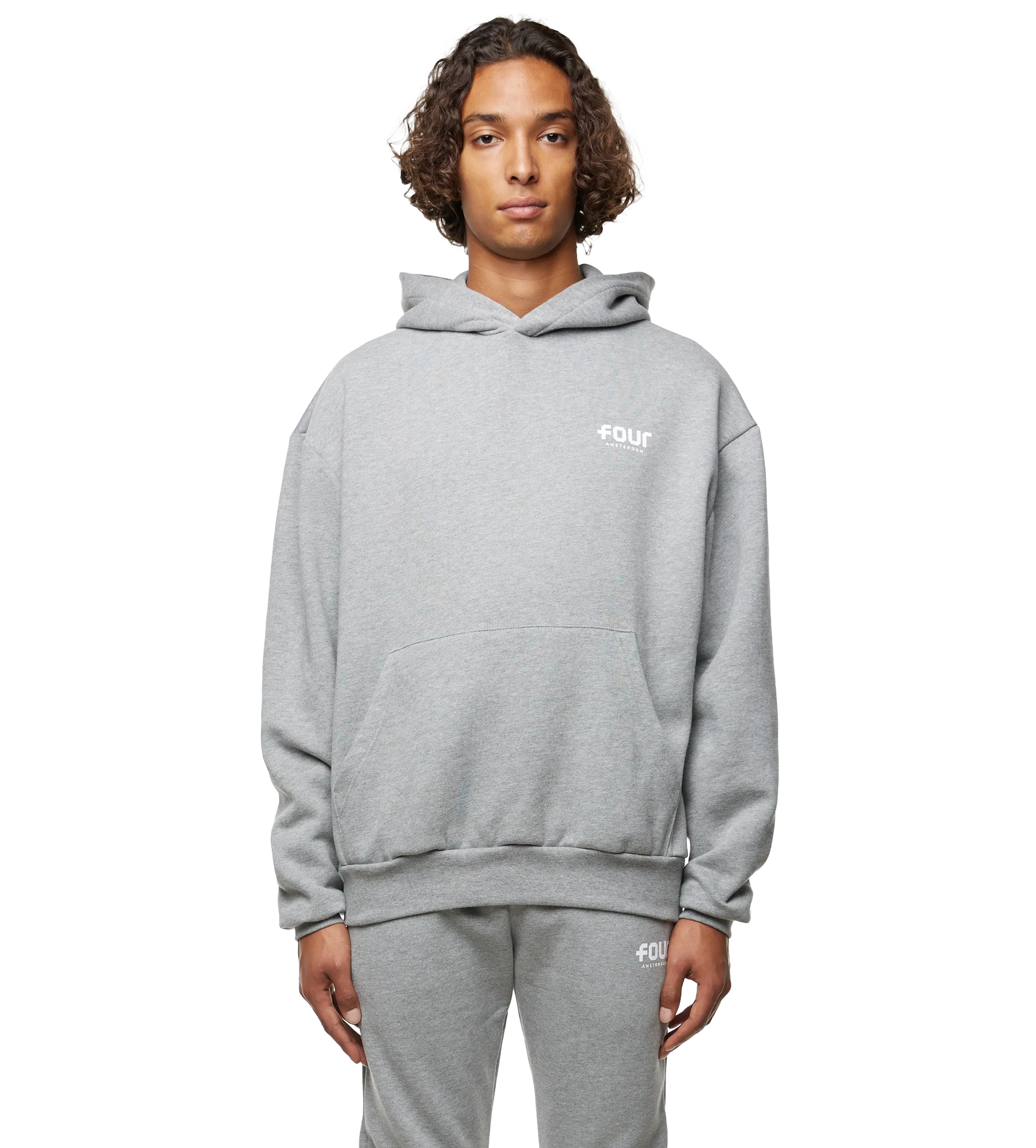 FOUR    Logo Hoodie Grey