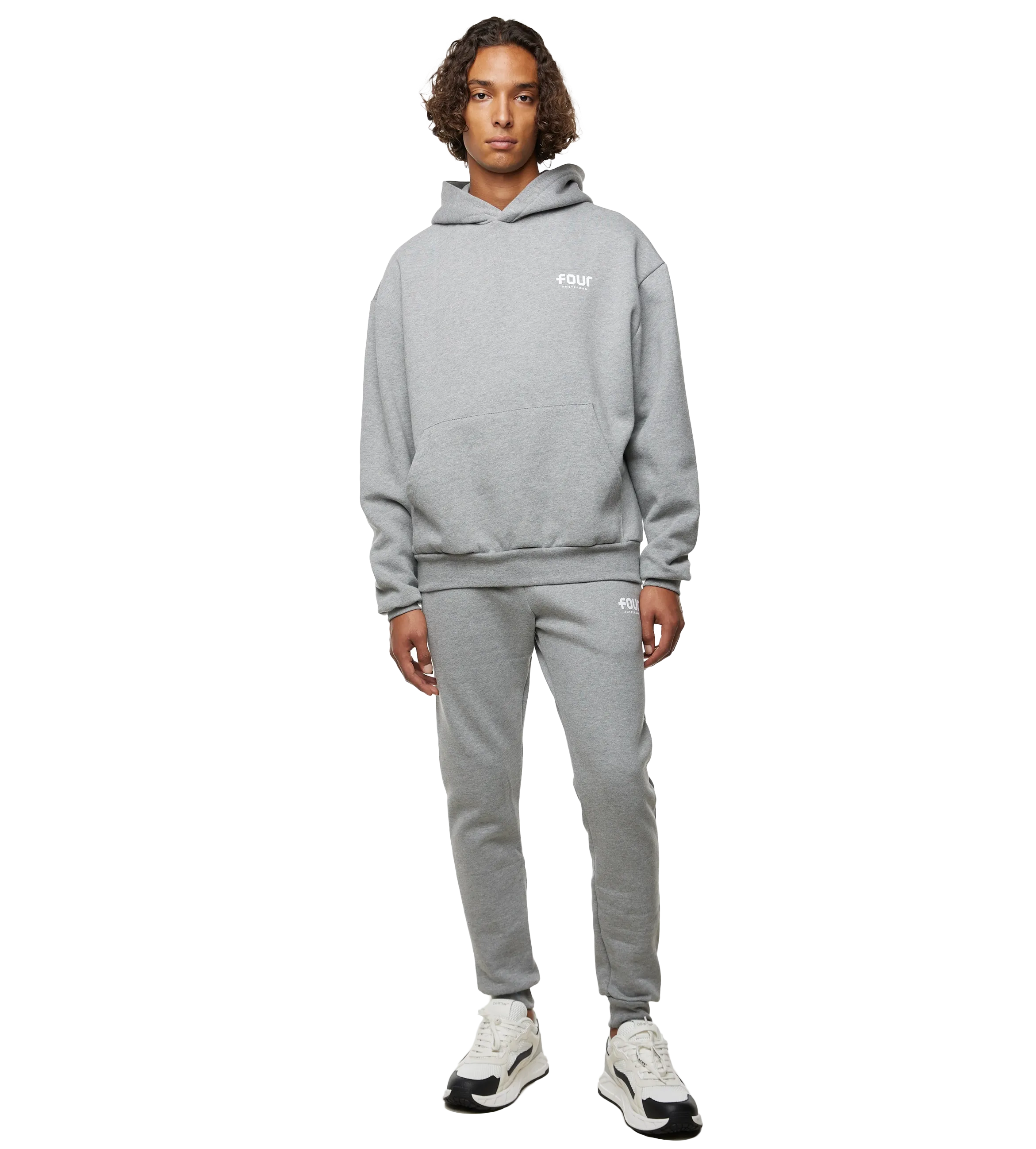 FOUR    Logo Hoodie Grey