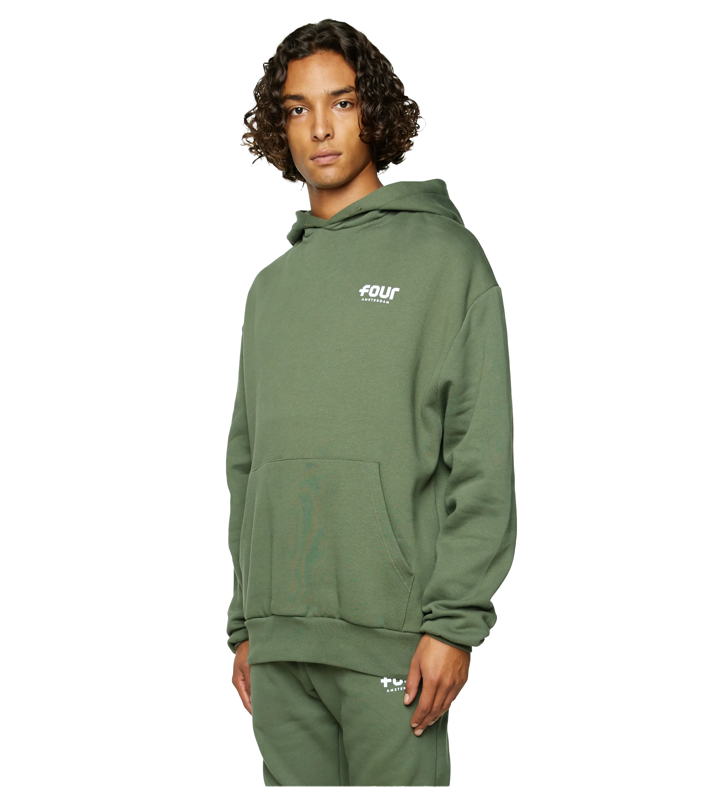 FOUR    Logo Hoodie Thyme