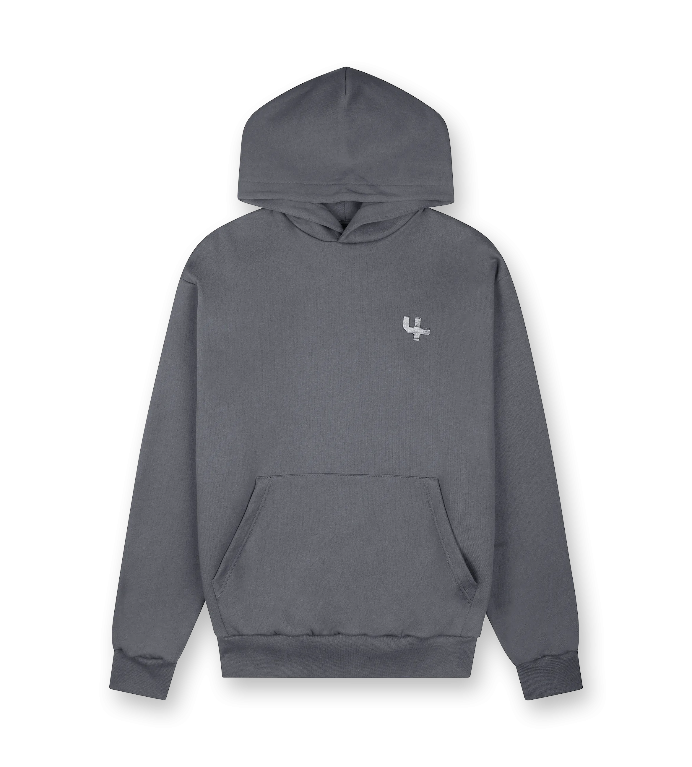 FOUR    Outline Logo Hoodie Black Sand