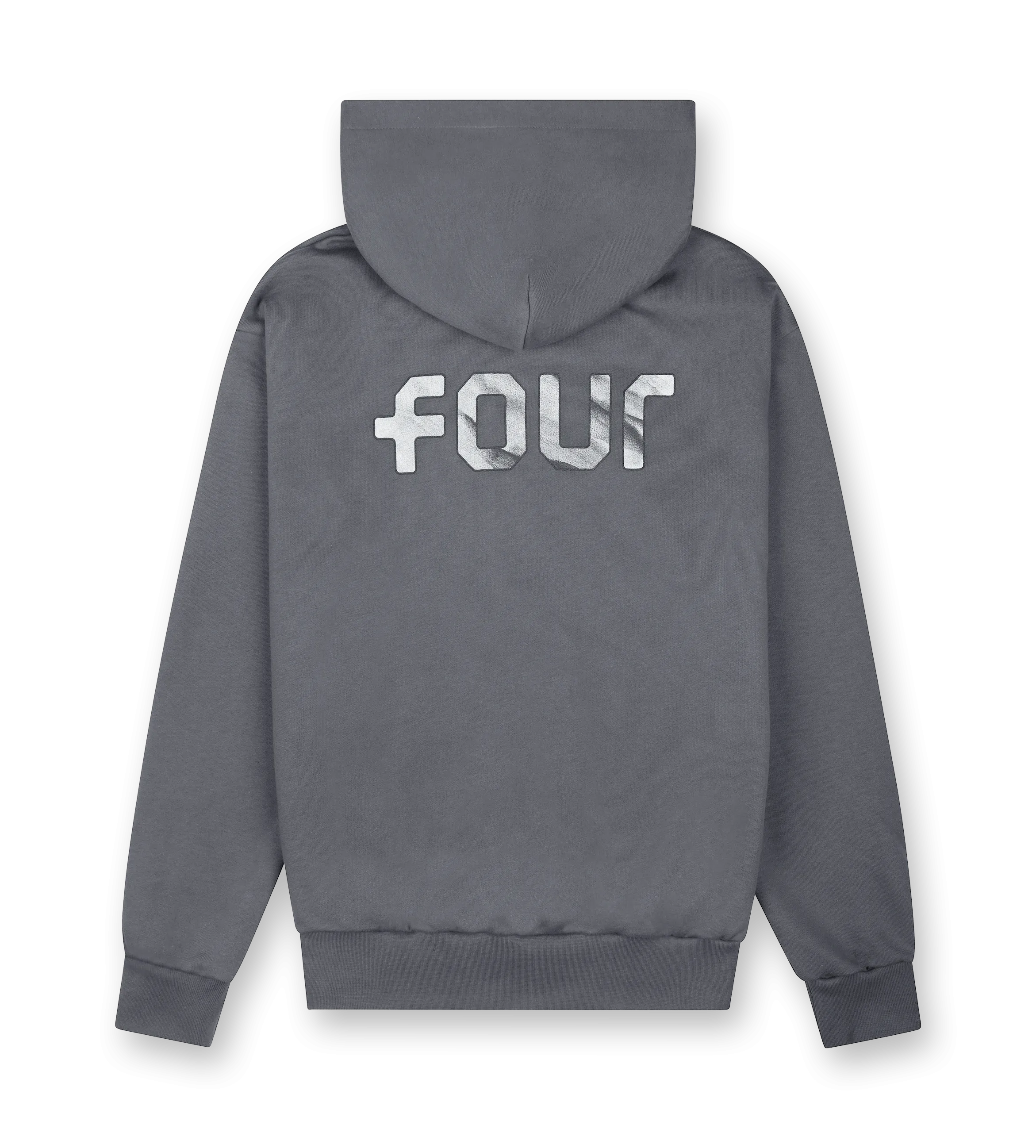 FOUR    Outline Logo Hoodie Black Sand