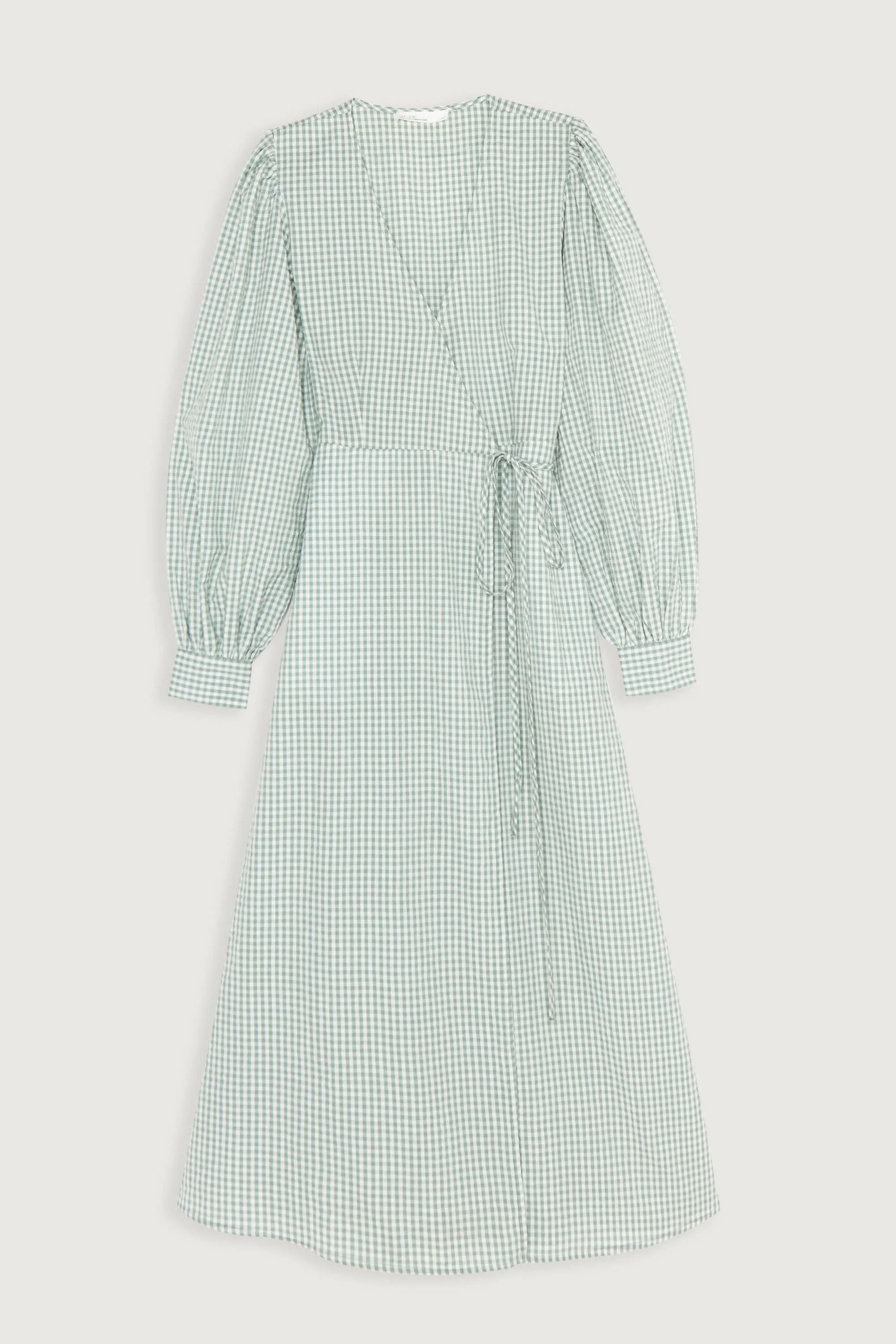 GINGHAM SEERSUCKER WRAP DRESS