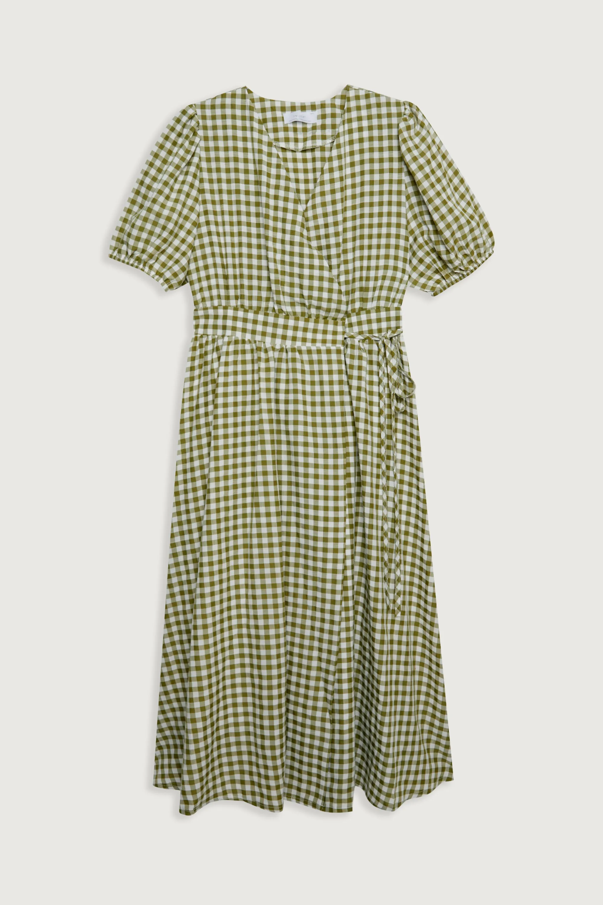 GINGHAM WRAP DRESS