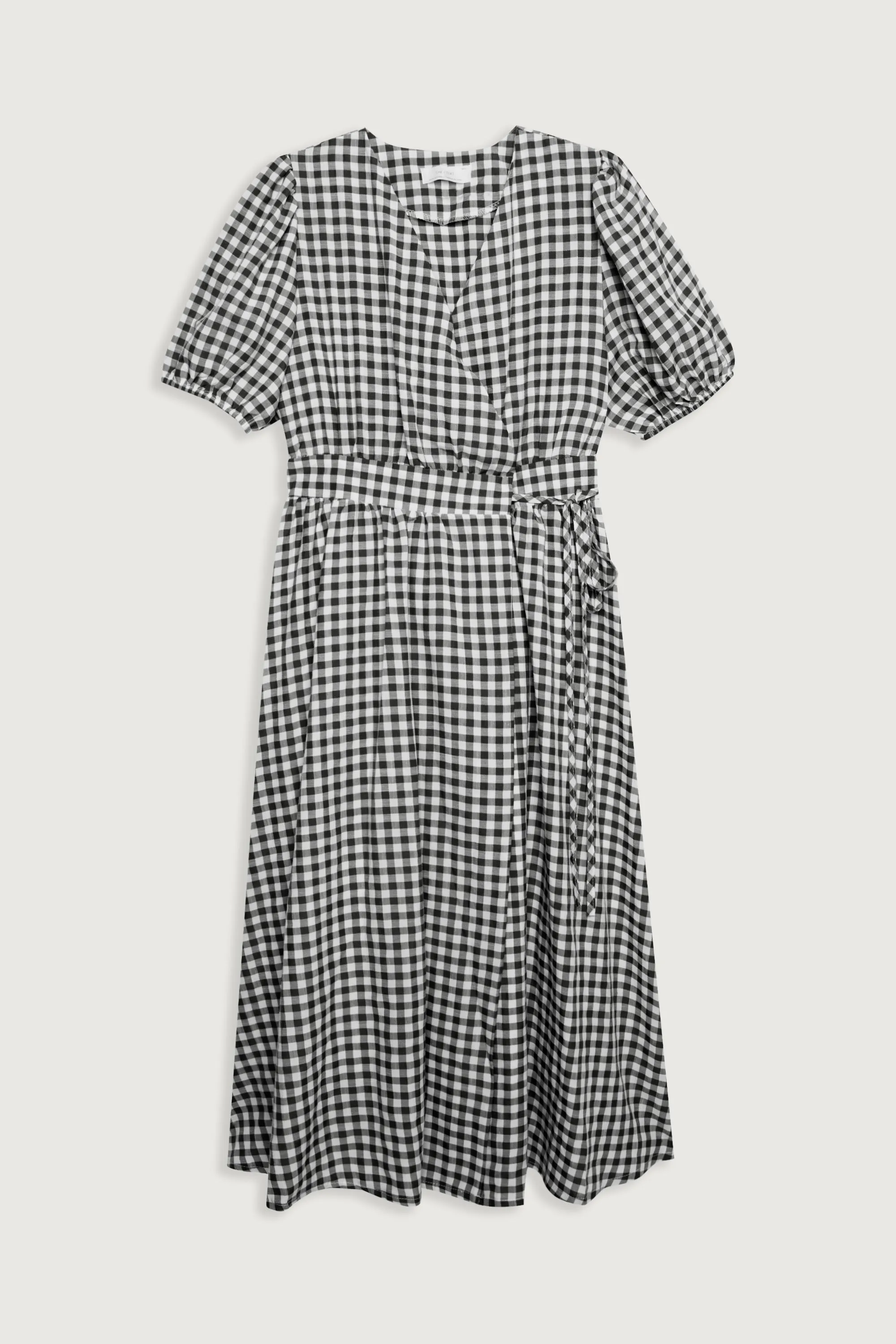 GINGHAM WRAP DRESS