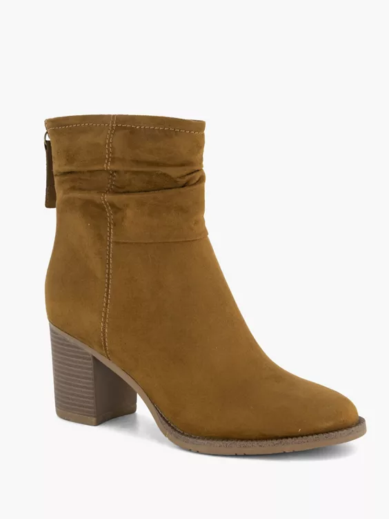 Graceland  Brown Ruched Ankle Boot