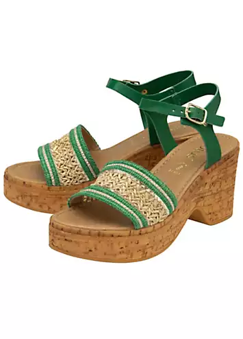 Green Chelsia Sandals by Lotus | Look Again