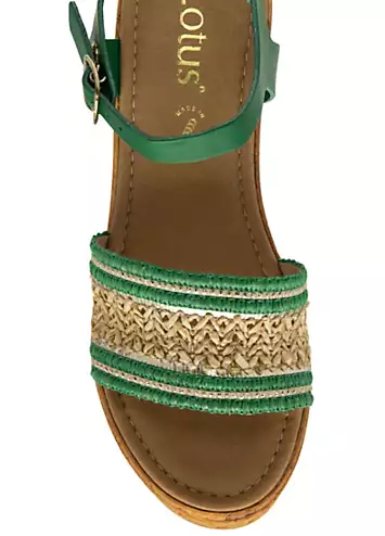 Green Chelsia Sandals by Lotus | Look Again