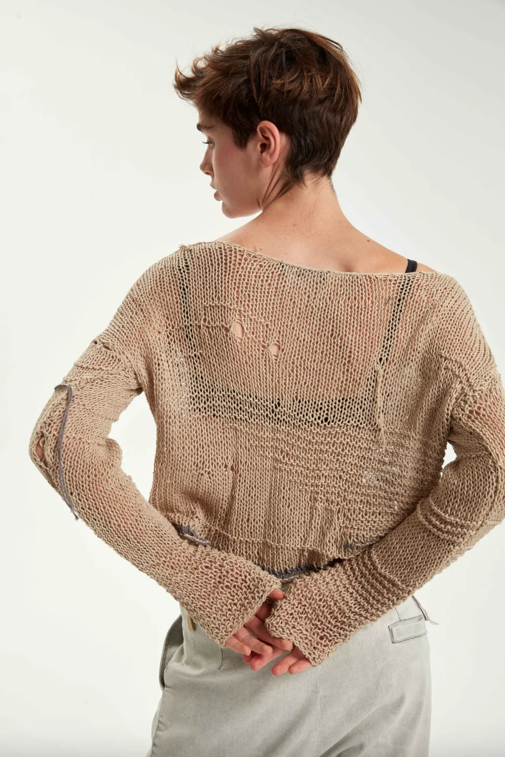 Hand Knitted Ultra Light Pullover - Original Sand Beige