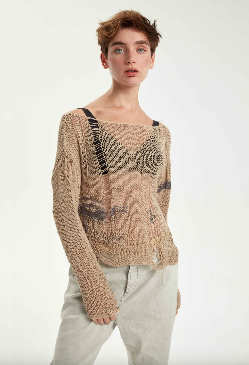 Hand Knitted Ultra Light Pullover - Original Sand Beige