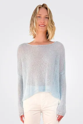 Handknitted Summer Pullover - Ice Blue