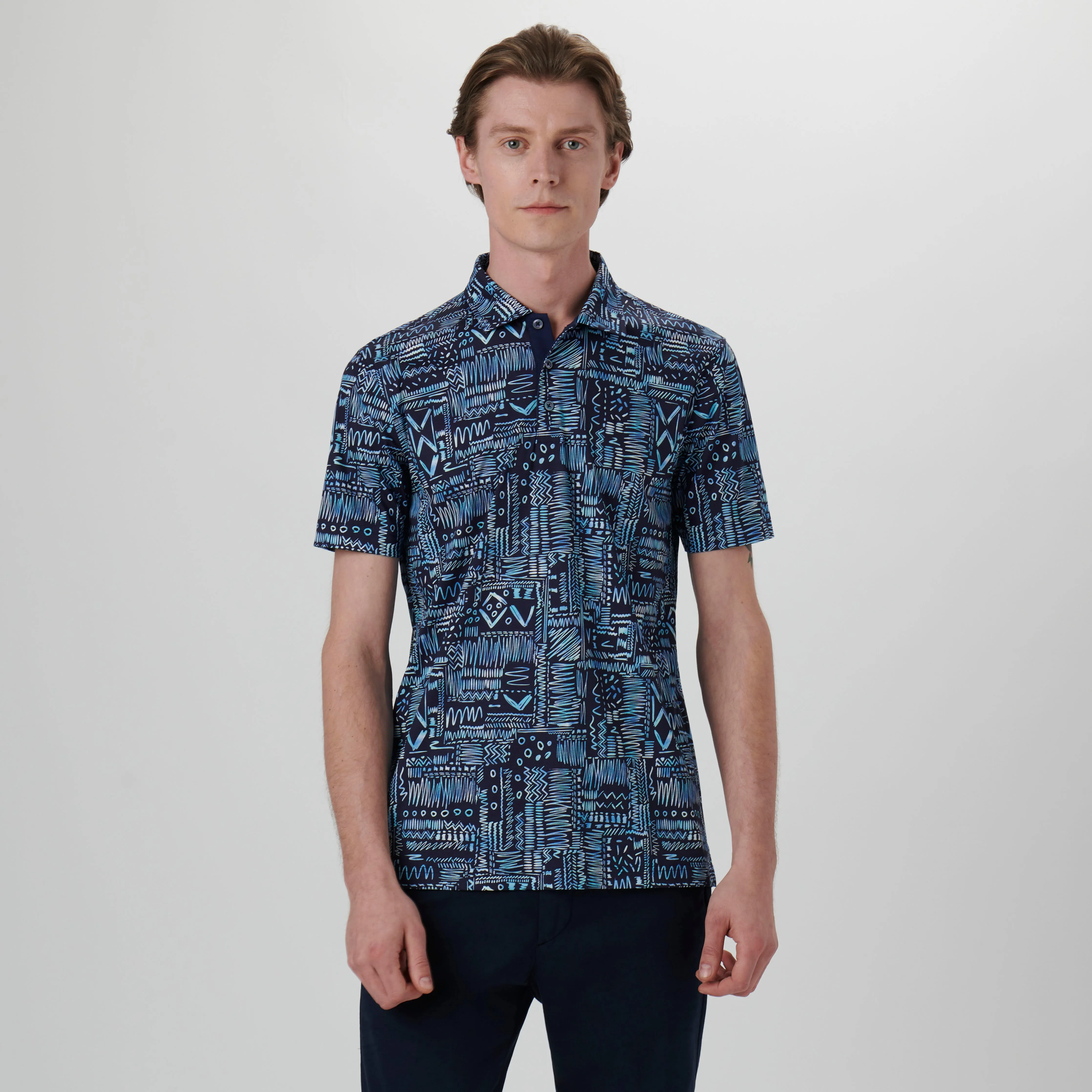 Hendrix Abstract Print Polo Shirt