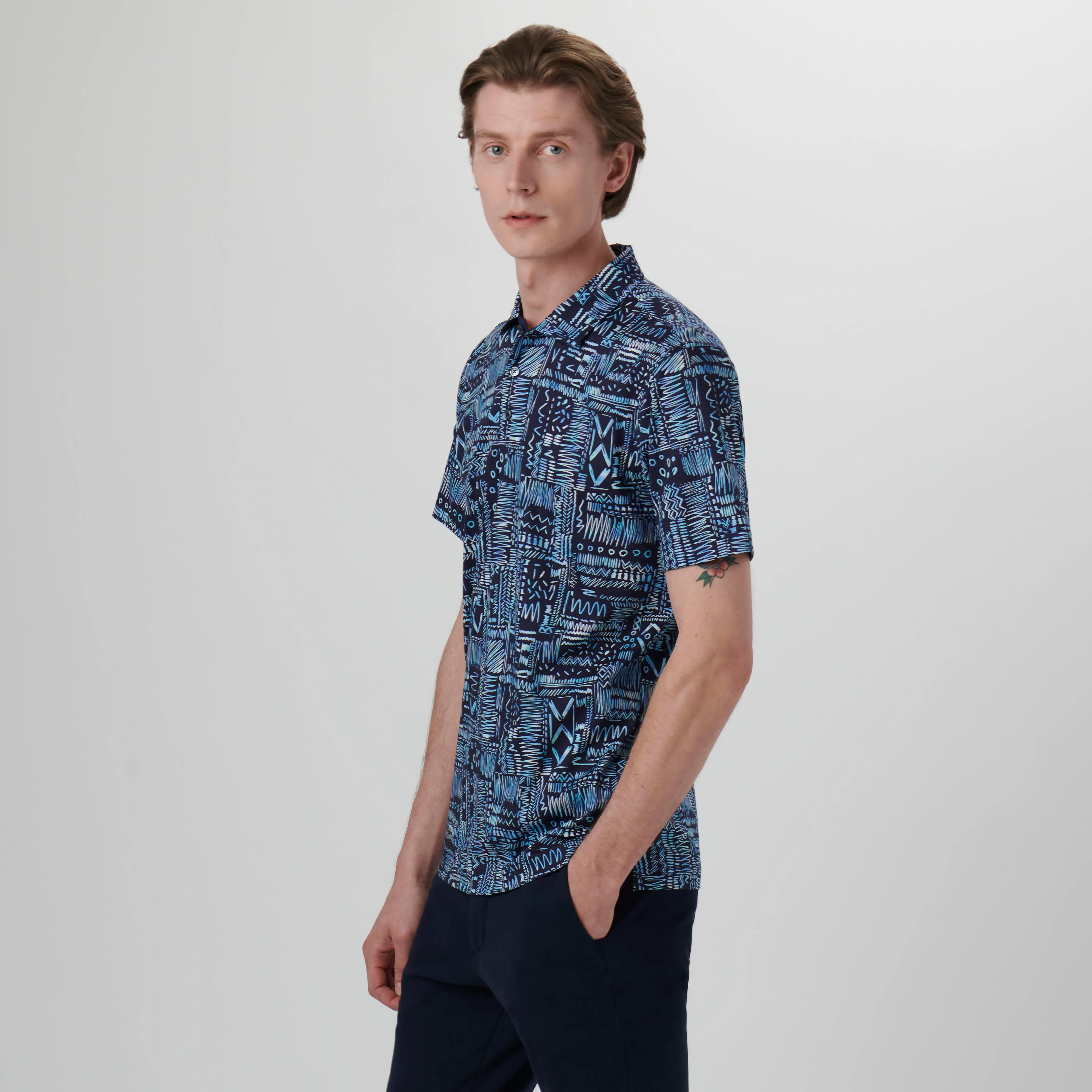 Hendrix Abstract Print Polo Shirt