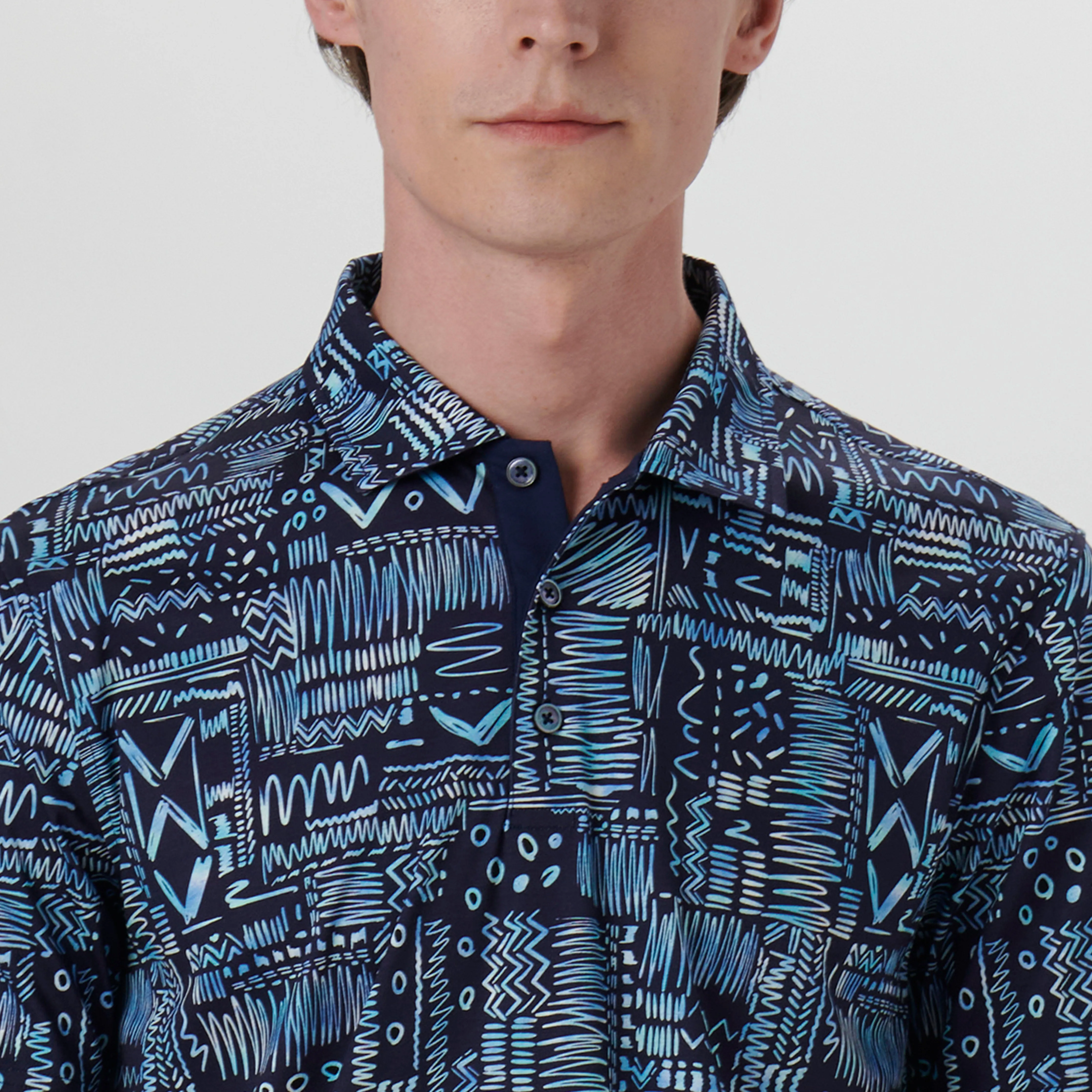 Hendrix Abstract Print Polo Shirt