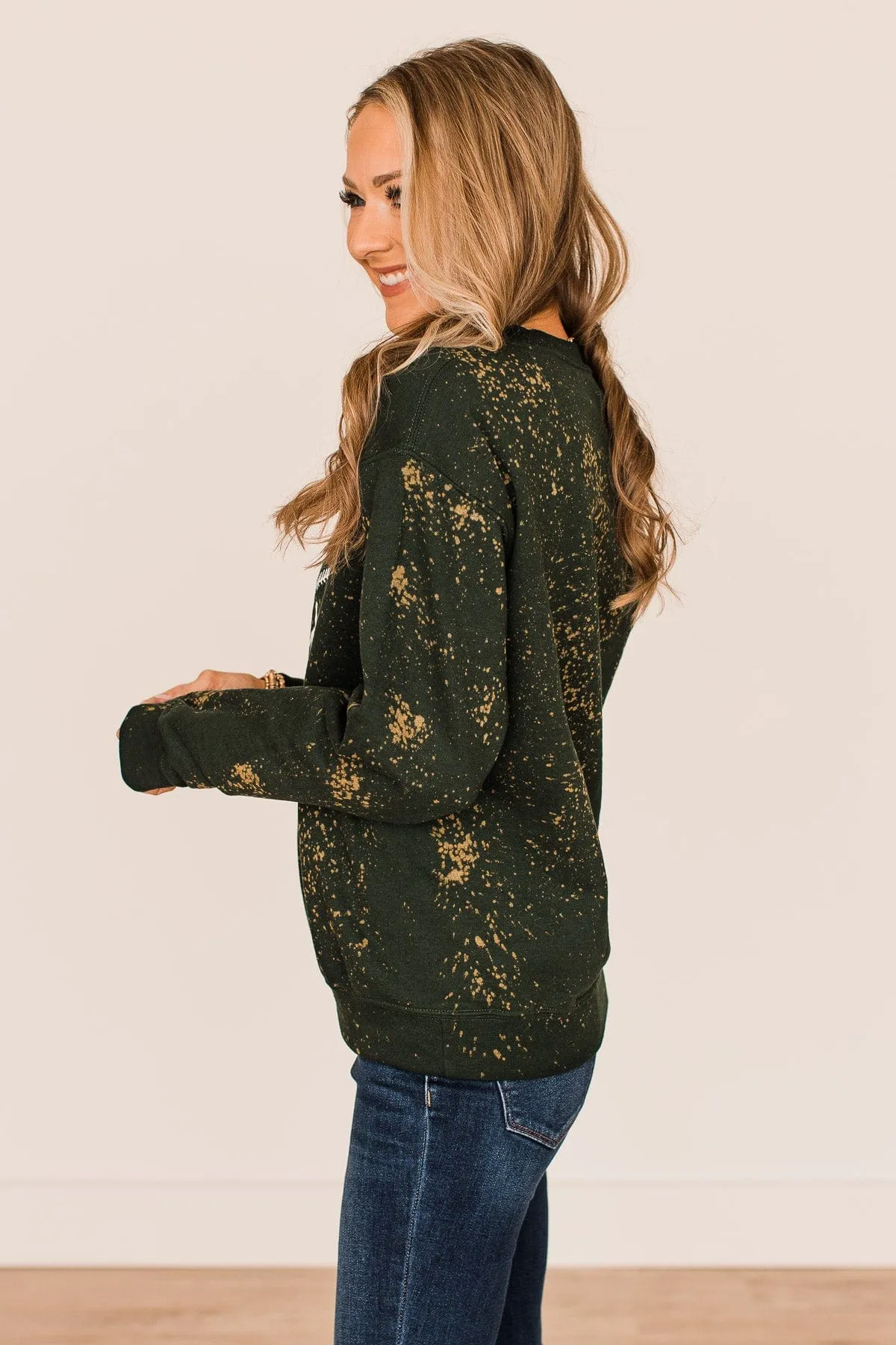 Holly Jolly Bleached Pullover- Wintergreen