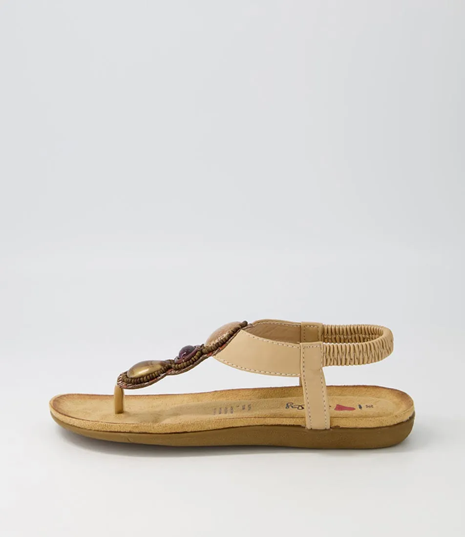 I LOVE BILLY Fauren Camel Multi Sandals