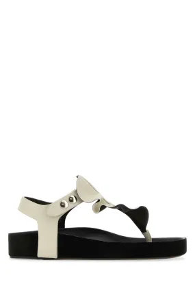 Isabel Marant Chalk Leather Isela Thong Sandals