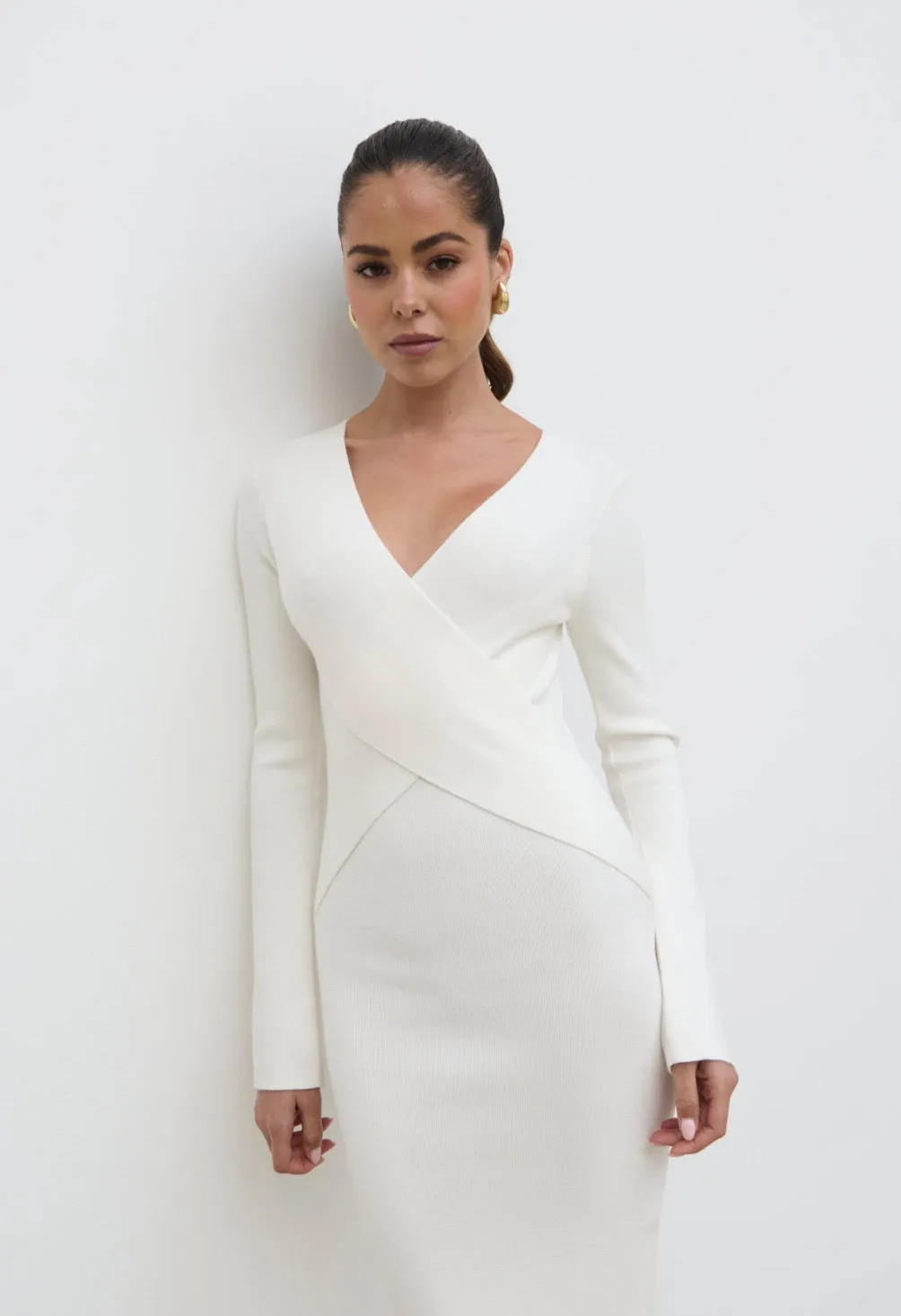 Jacklin Wrap Midaxi Dress - Cream