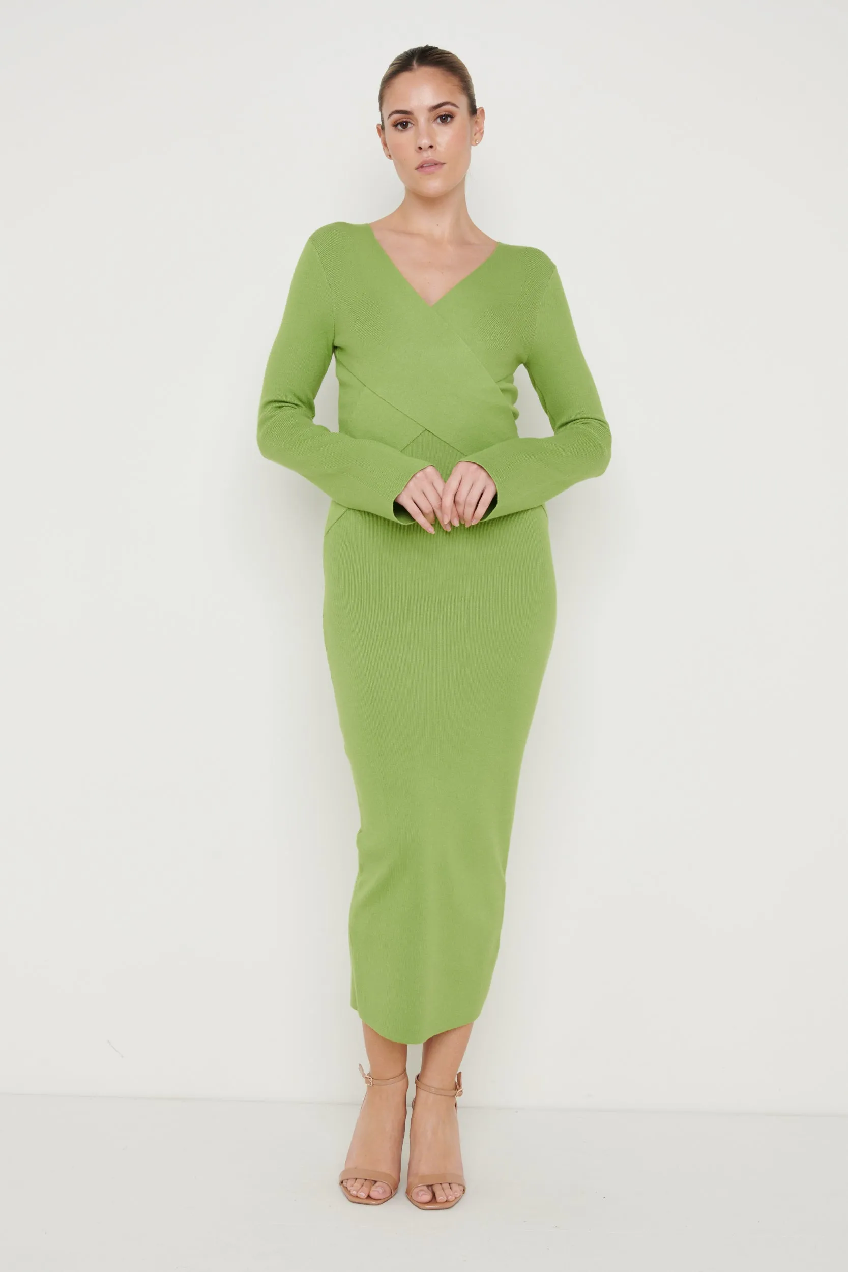 Jacklin Wrap Midaxi Dress - Green