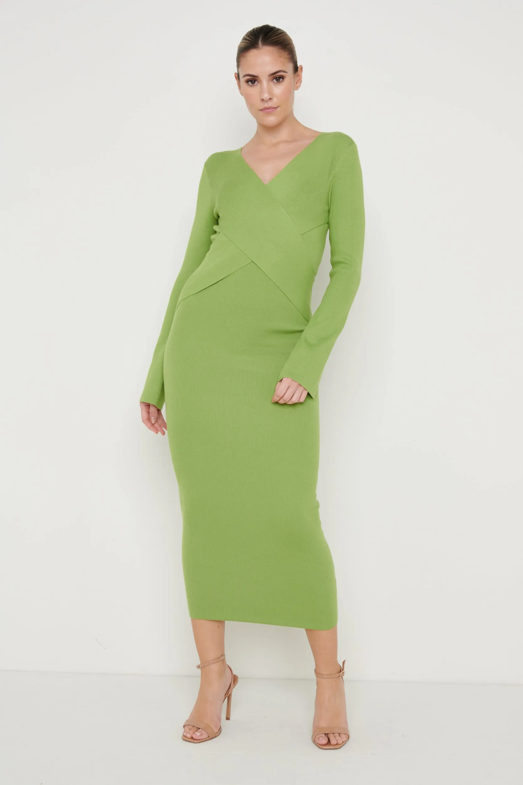 Jacklin Wrap Midaxi Dress - Green